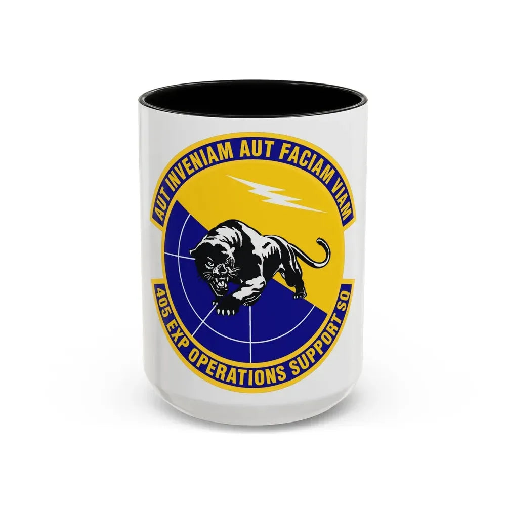 405th Expeditionary Operations Support Squadron (U.S. Air Force) Accent Coffee Mug 15oz Black - Go Mug Yourself