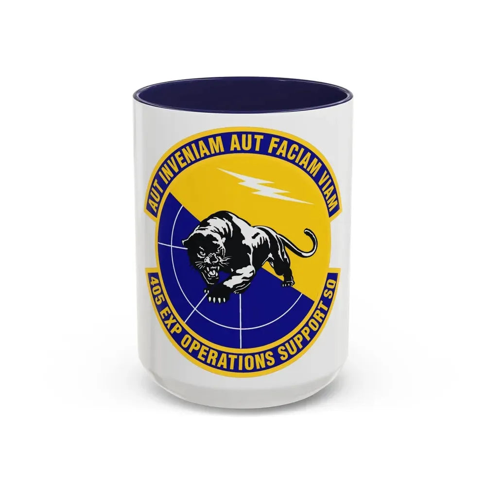 405th Expeditionary Operations Support Squadron (U.S. Air Force) Accent Coffee Mug 15oz Navy - Go Mug Yourself