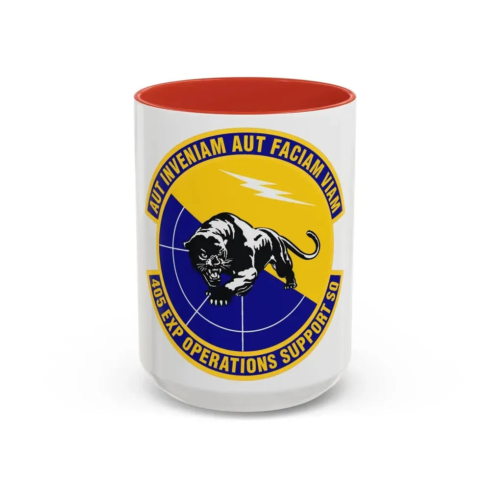 405th Expeditionary Operations Support Squadron (U.S. Air Force) Accent Coffee Mug 15oz Red - Go Mug Yourself