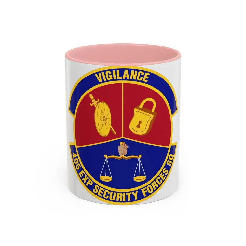 405th Expeditionary Security Forces Squadron (U.S. Air Force) Accent Coffee Mug 11oz Pink - Go Mug Yourself