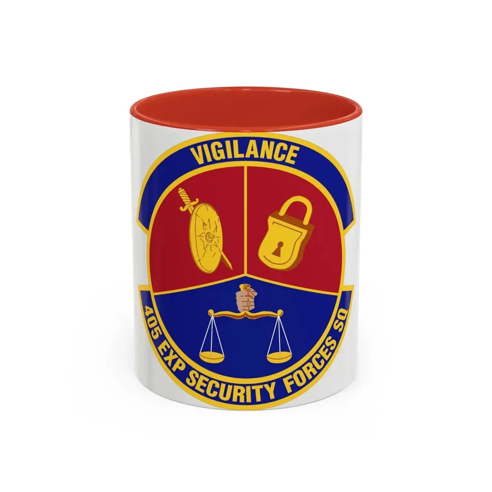 405th Expeditionary Security Forces Squadron (U.S. Air Force) Accent Coffee Mug 11oz Red - Go Mug Yourself