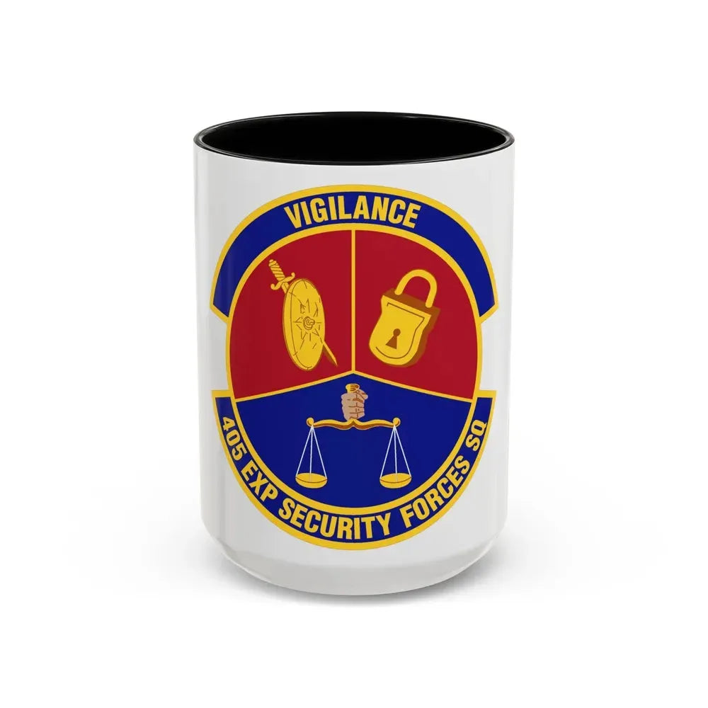 405th Expeditionary Security Forces Squadron (U.S. Air Force) Accent Coffee Mug 15oz Black - Go Mug Yourself