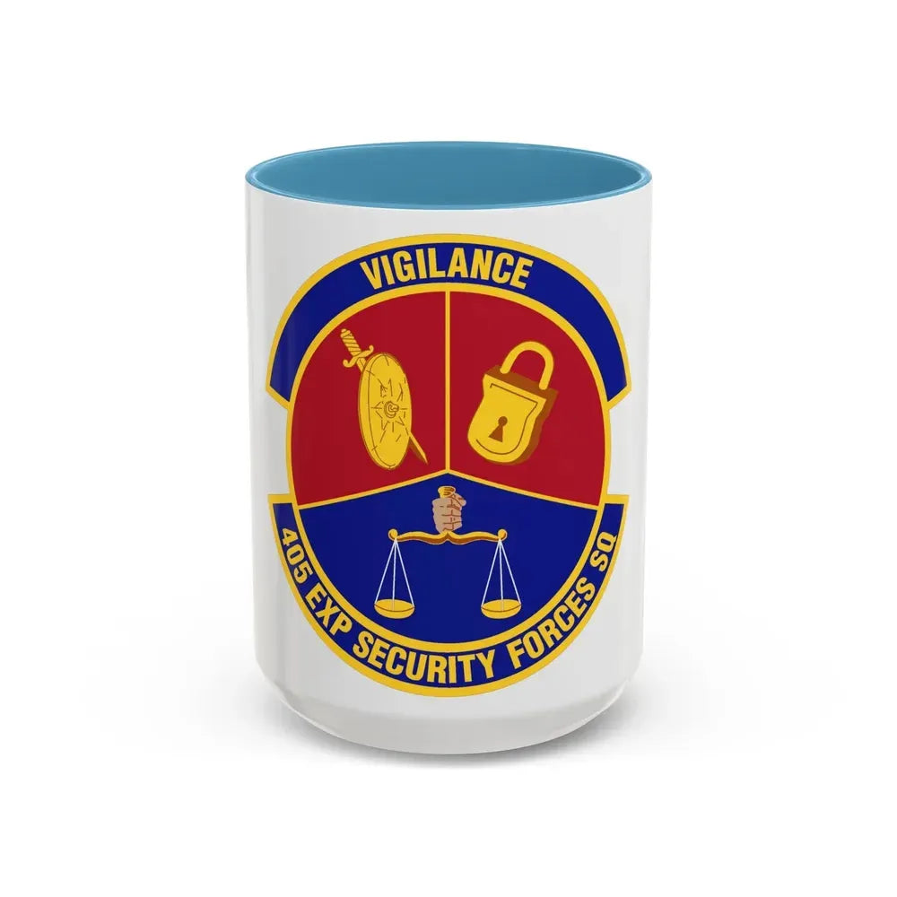 405th Expeditionary Security Forces Squadron (U.S. Air Force) Accent Coffee Mug 15oz Light Blue - Go Mug Yourself