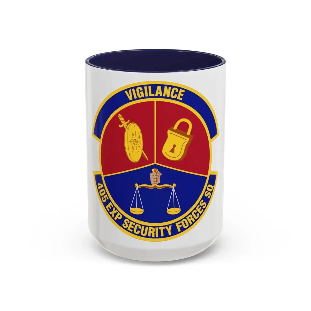 405th Expeditionary Security Forces Squadron (U.S. Air Force) Accent Coffee Mug 15oz Navy - Go Mug Yourself
