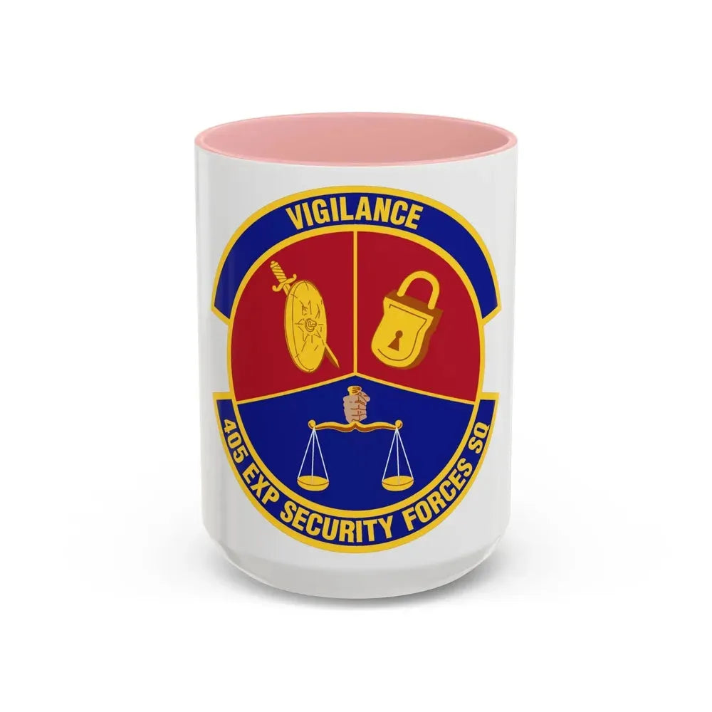 405th Expeditionary Security Forces Squadron (U.S. Air Force) Accent Coffee Mug 15oz Pink - Go Mug Yourself