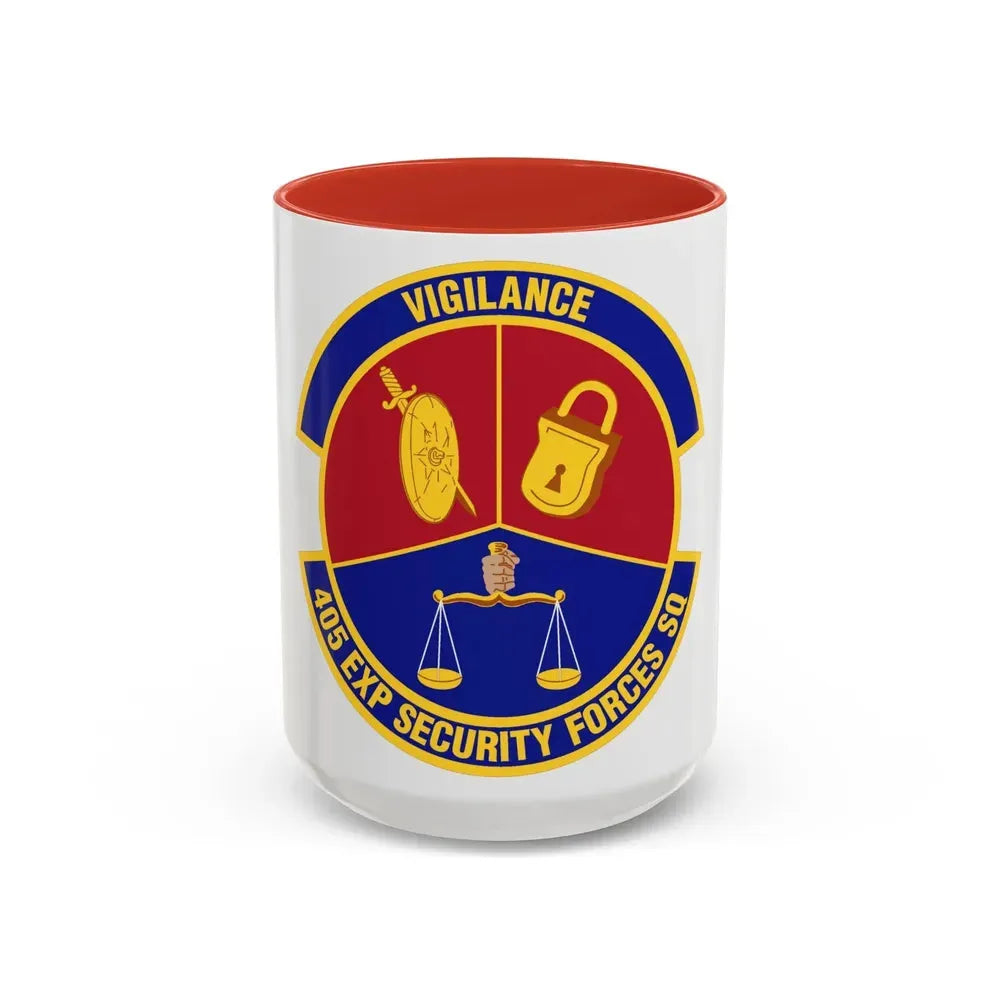 405th Expeditionary Security Forces Squadron (U.S. Air Force) Accent Coffee Mug 15oz Red - Go Mug Yourself