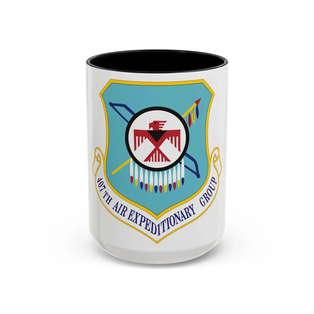 407th Air Expeditionary Group (U.S. Air Force) Accent Coffee Mug 15oz Black - Go Mug Yourself