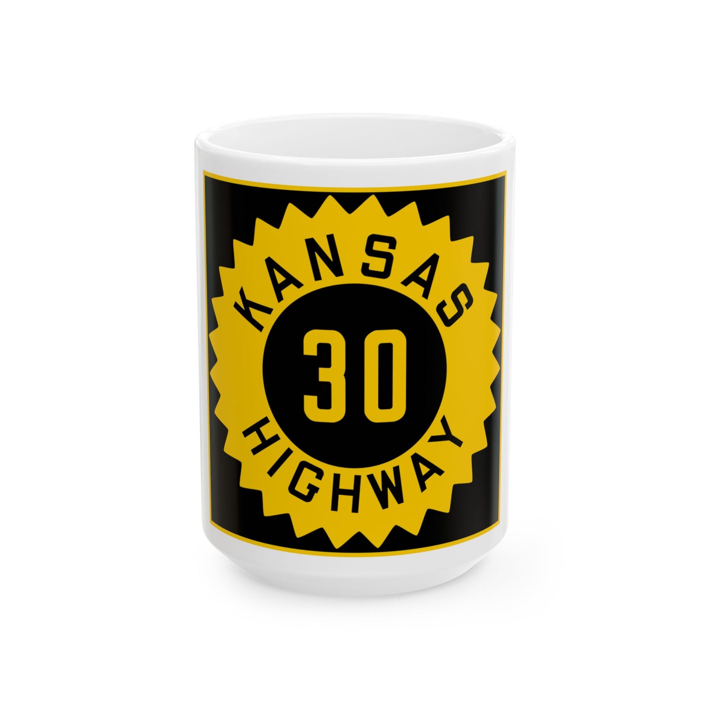 K-30 1926 (Kansas) (Road Sign) White Coffee Mug