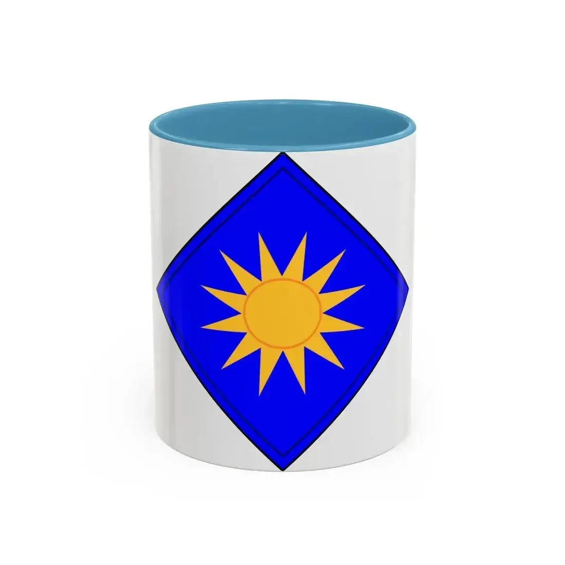 40th Infantry Division CSIB (U.S. Army) Accent Coffee Mug 11oz Light Blue - Go Mug Yourself