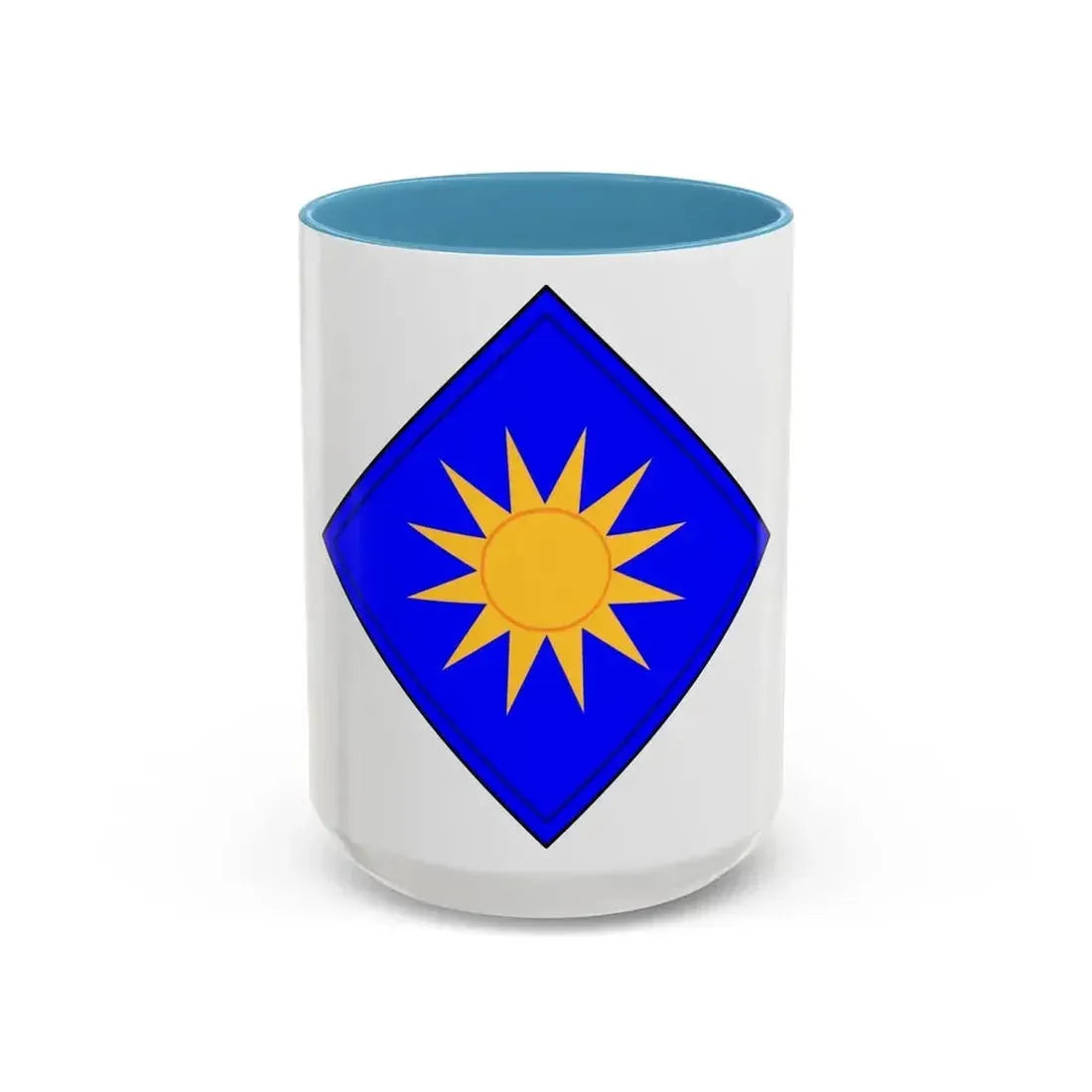 40th Infantry Division CSIB (U.S. Army) Accent Coffee Mug 15oz Light Blue - Go Mug Yourself