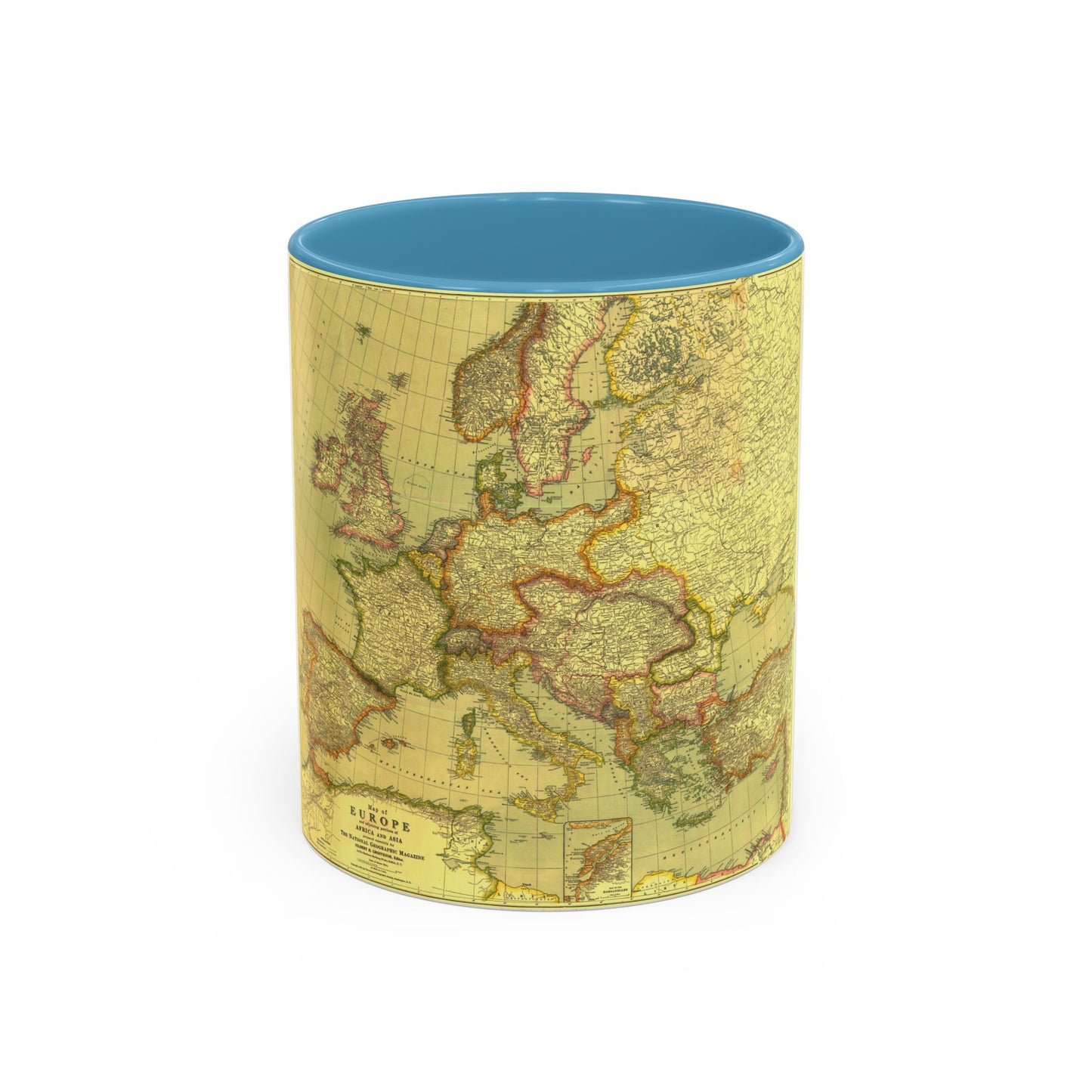 Europe and Africa and Asia (1915) (Map) Accent Coffee Mug