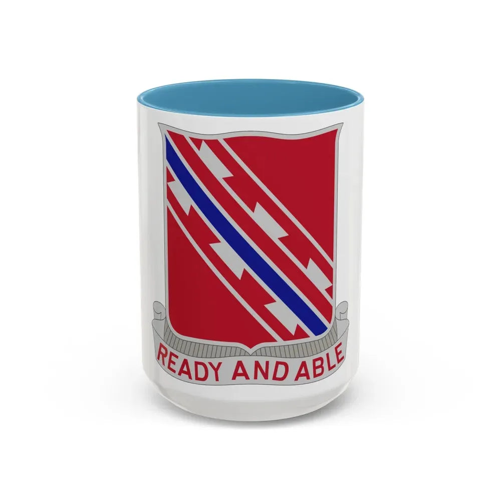 411 Engineer Battalion (U.S. Army) Accent Coffee Mug 15oz Light Blue - Go Mug Yourself