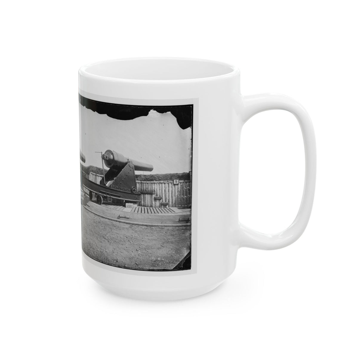 Alexandria, Virginia (Vicinity). 200 Pdr. Parrott Rifle Gun In Battery Rodgers (U.S. Civil War) White Coffee Mug