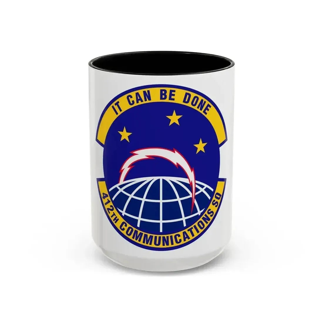 412th Communications Squadron (U.S. Air Force) Accent Coffee Mug 15oz Black - Go Mug Yourself