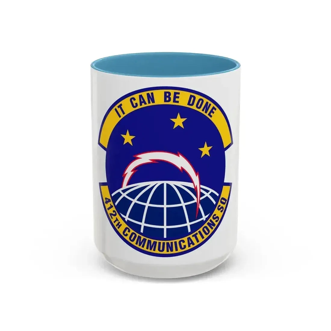 412th Communications Squadron (U.S. Air Force) Accent Coffee Mug 15oz Light Blue - Go Mug Yourself