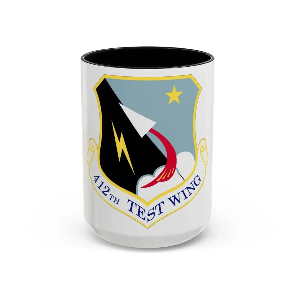 412th Test Wing (U.S. Air Force) Accent Coffee Mug 15oz Black - Go Mug Yourself