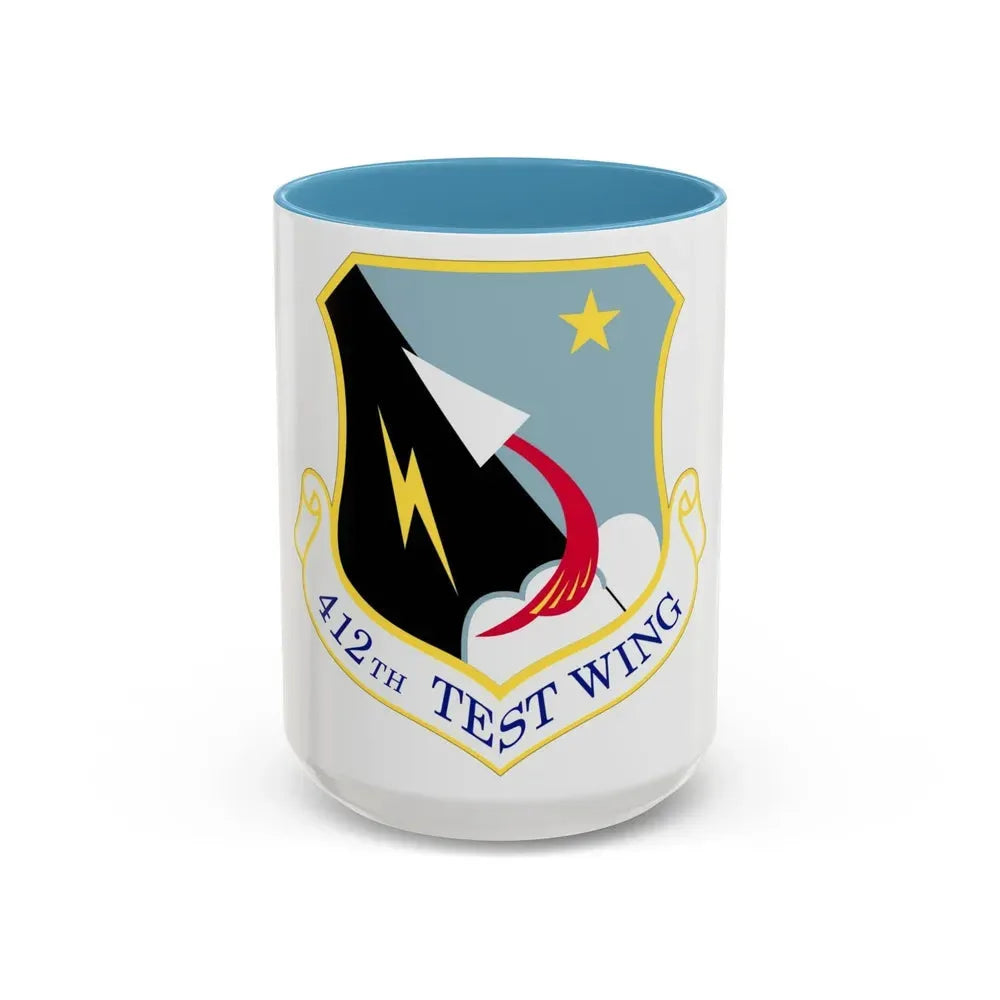 412th Test Wing (U.S. Air Force) Accent Coffee Mug 15oz Light Blue - Go Mug Yourself