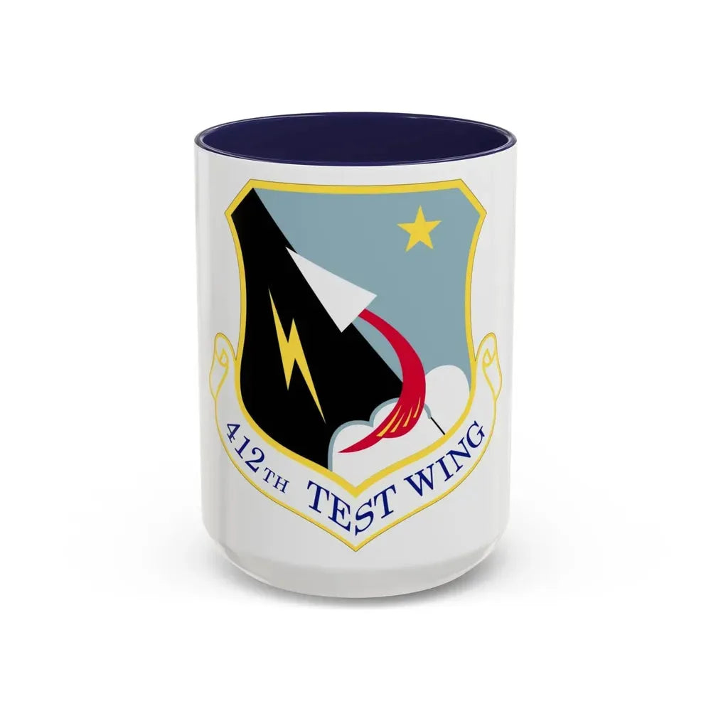 412th Test Wing (U.S. Air Force) Accent Coffee Mug 15oz Navy - Go Mug Yourself