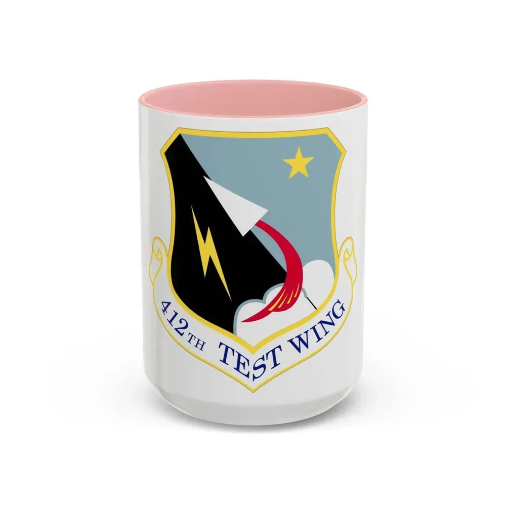 412th Test Wing (U.S. Air Force) Accent Coffee Mug 15oz Pink - Go Mug Yourself