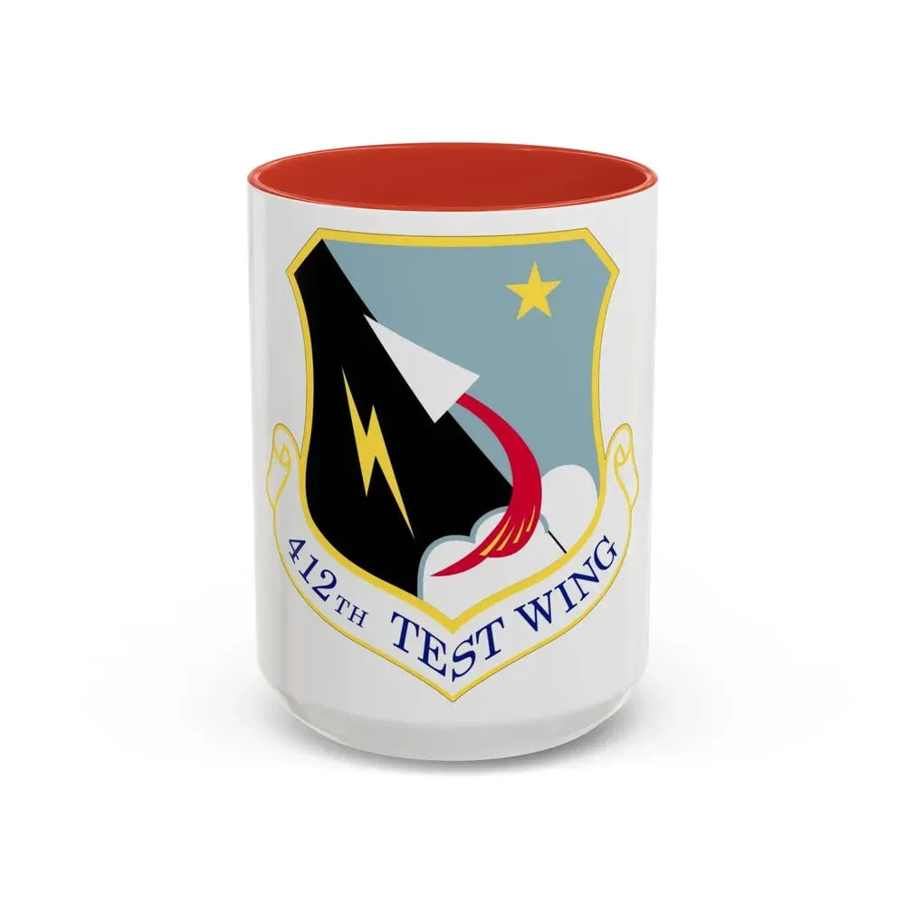 412th Test Wing (U.S. Air Force) Accent Coffee Mug 15oz Red - Go Mug Yourself