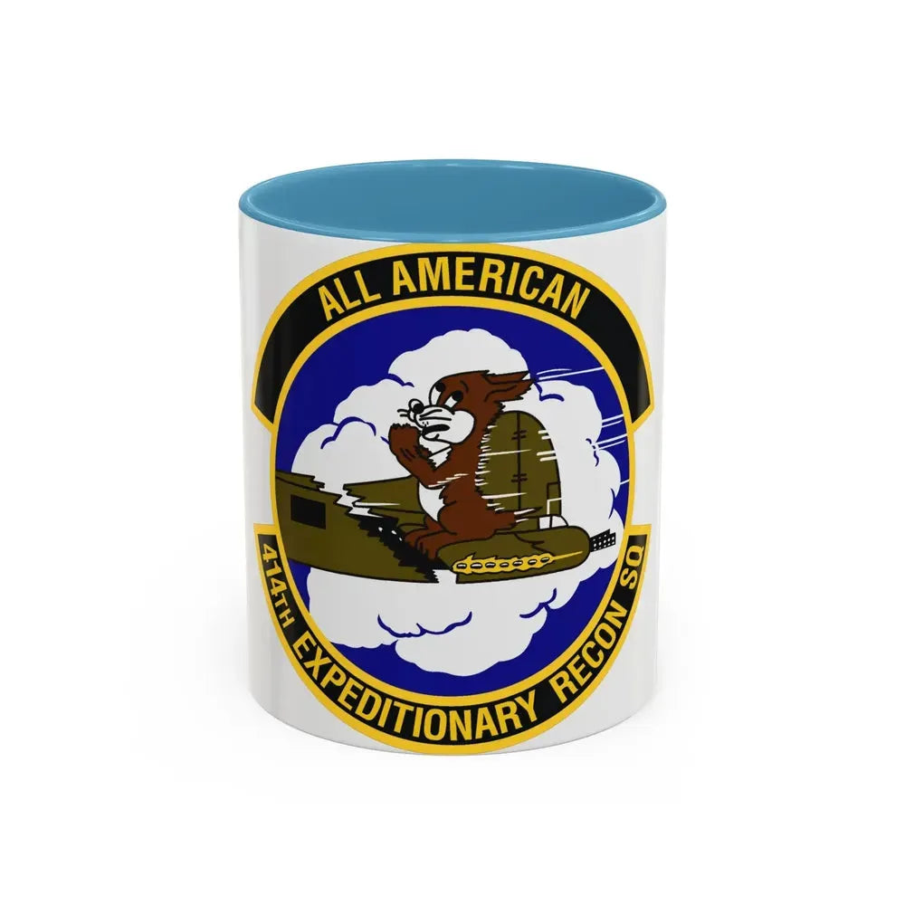 414th Expeditionary Reconnaissance Squadron (U.S. Air Force) Accent Coffee Mug 11oz Light Blue - Go Mug Yourself