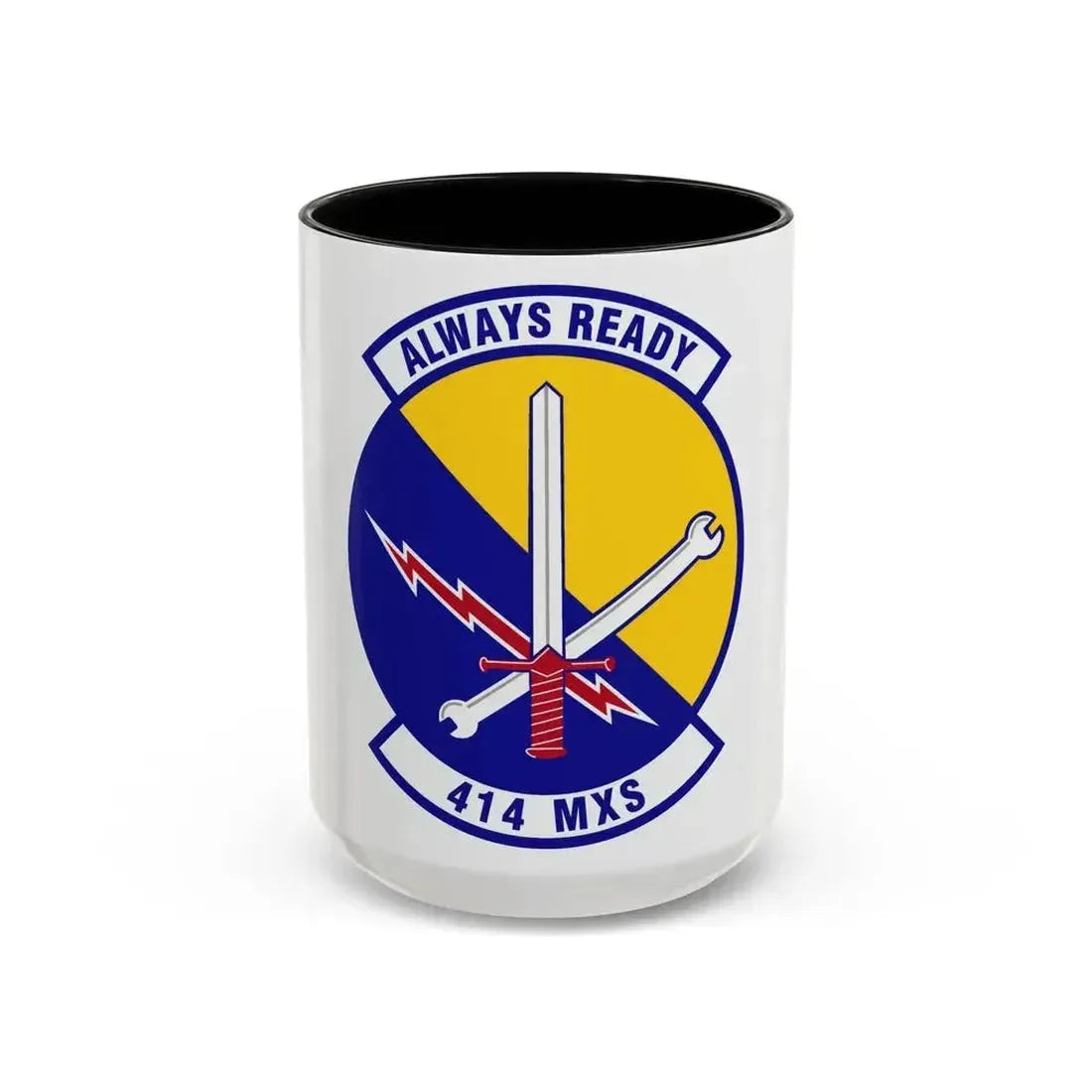 414th Maintenance Squadron (U.S. Air Force) Accent Coffee Mug 15oz Black - Go Mug Yourself