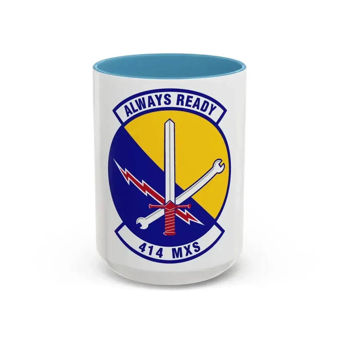 414th Maintenance Squadron (U.S. Air Force) Accent Coffee Mug 15oz Light Blue - Go Mug Yourself