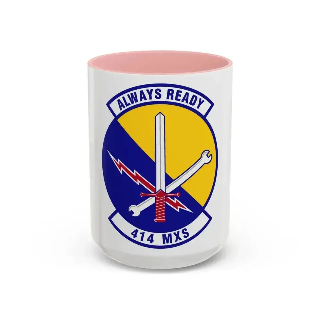 414th Maintenance Squadron (U.S. Air Force) Accent Coffee Mug 15oz Pink - Go Mug Yourself