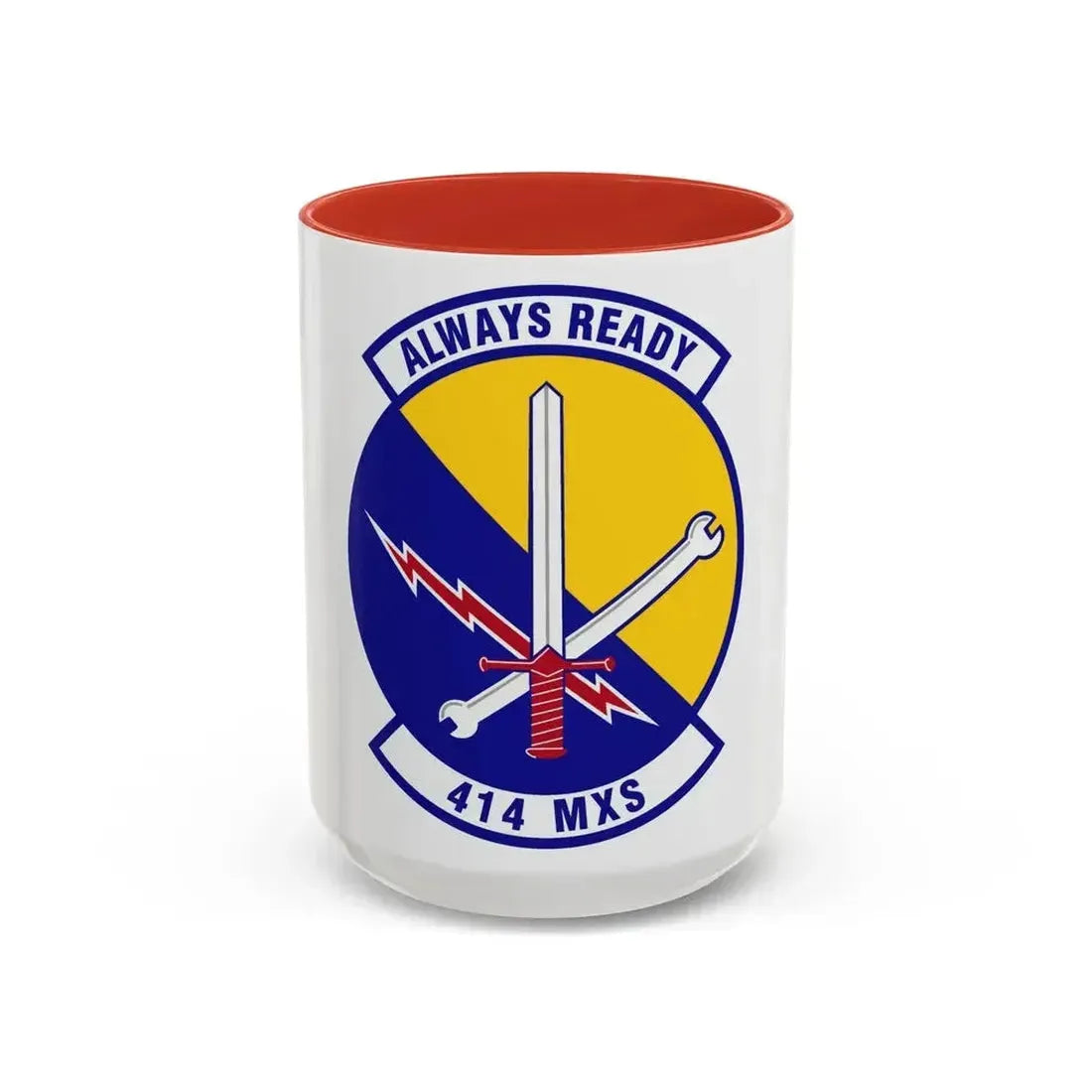 414th Maintenance Squadron (U.S. Air Force) Accent Coffee Mug 15oz Red - Go Mug Yourself