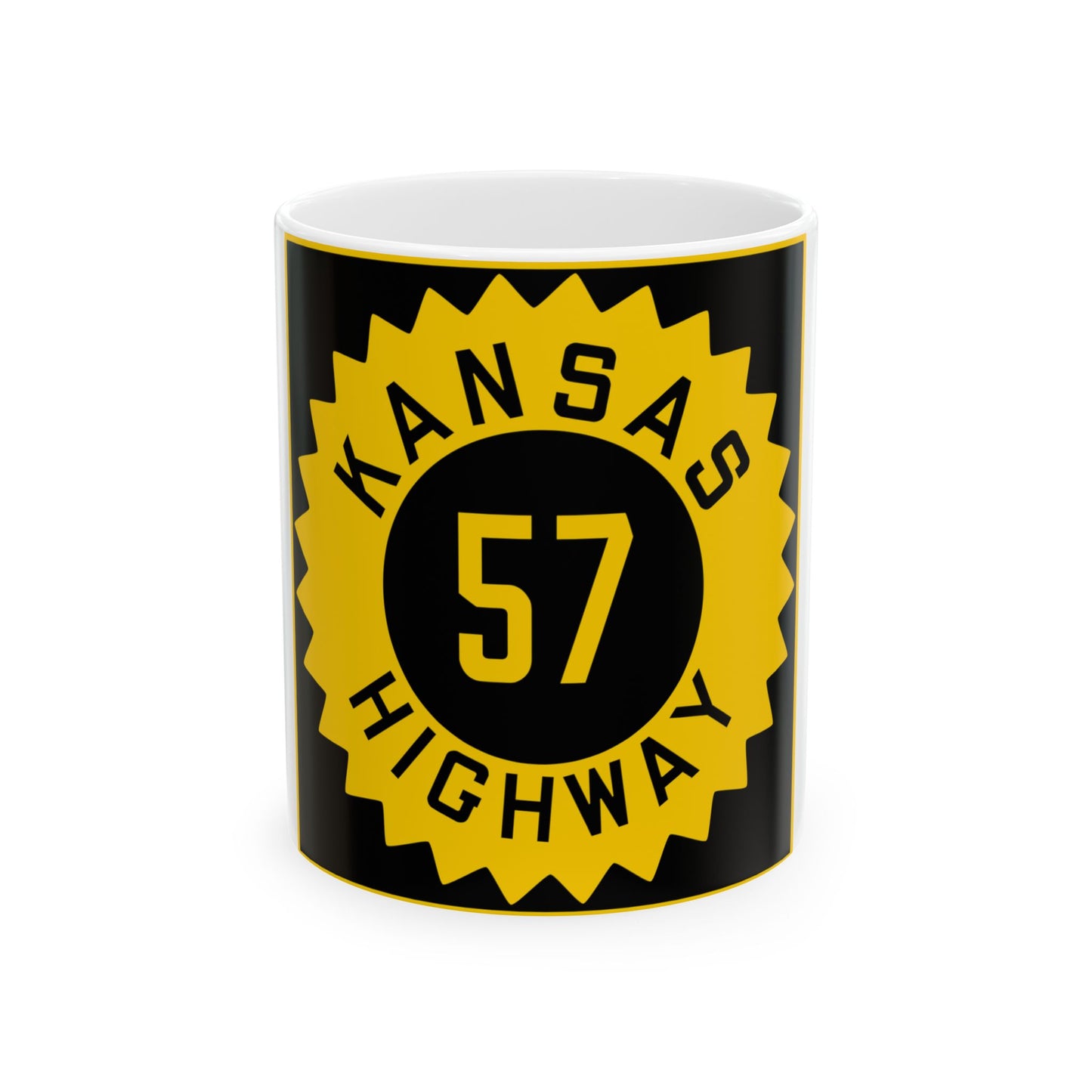 K-57 1926 (Kansas) (Road Sign) White Coffee Mug