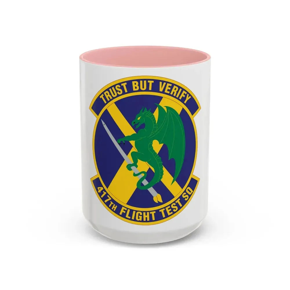 417th Flight Test Squadron (U.S. Air Force) Accent Coffee Mug 15oz Pink - Go Mug Yourself