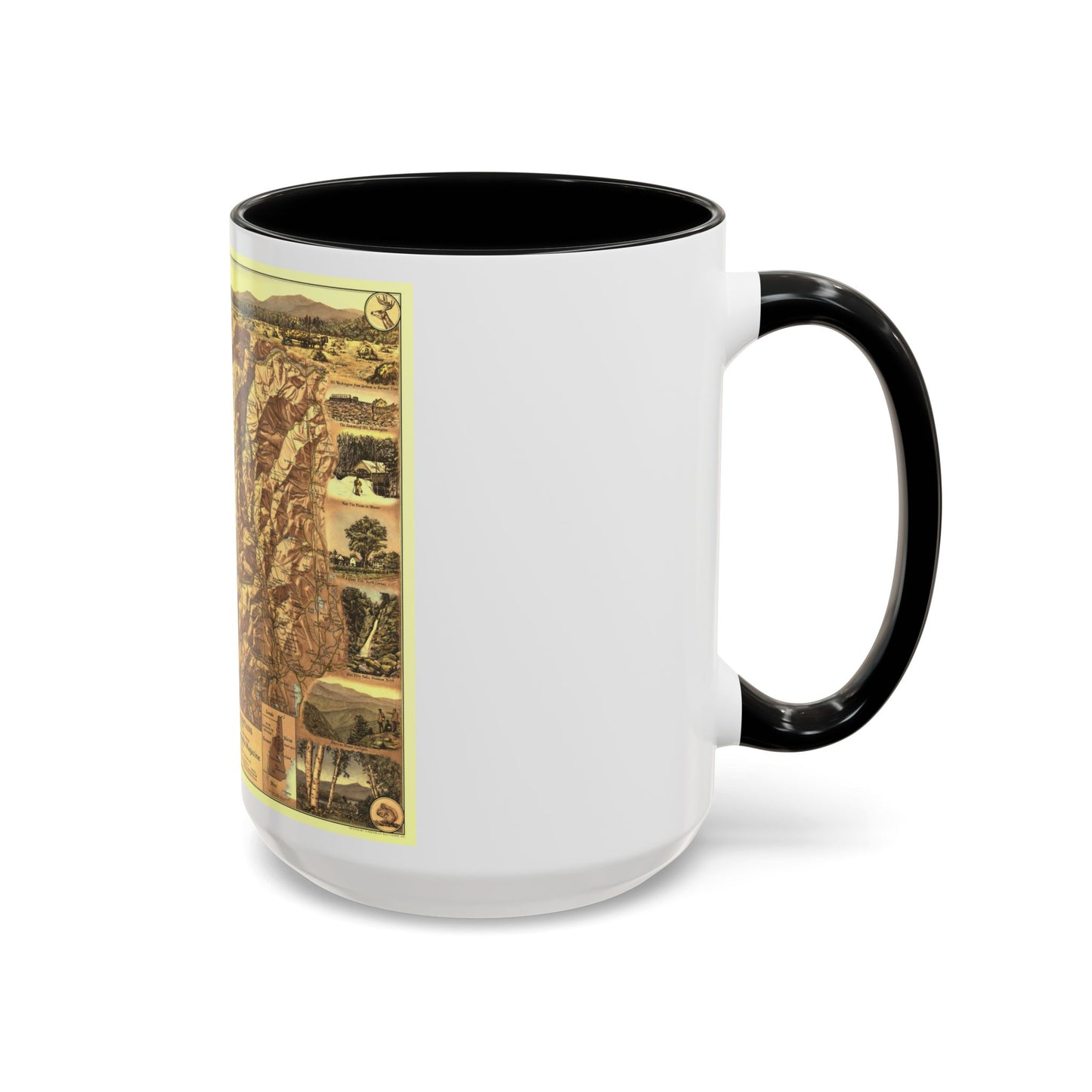 USA - New Hampshire's White Mountains (1937) (Map) Accent Coffee Mug-Go Mug Yourself