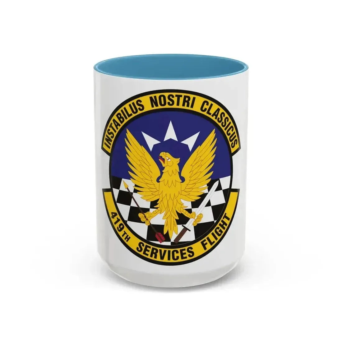 419th Services Flight (U.S. Air Force) Accent Coffee Mug 15oz Light Blue - Go Mug Yourself