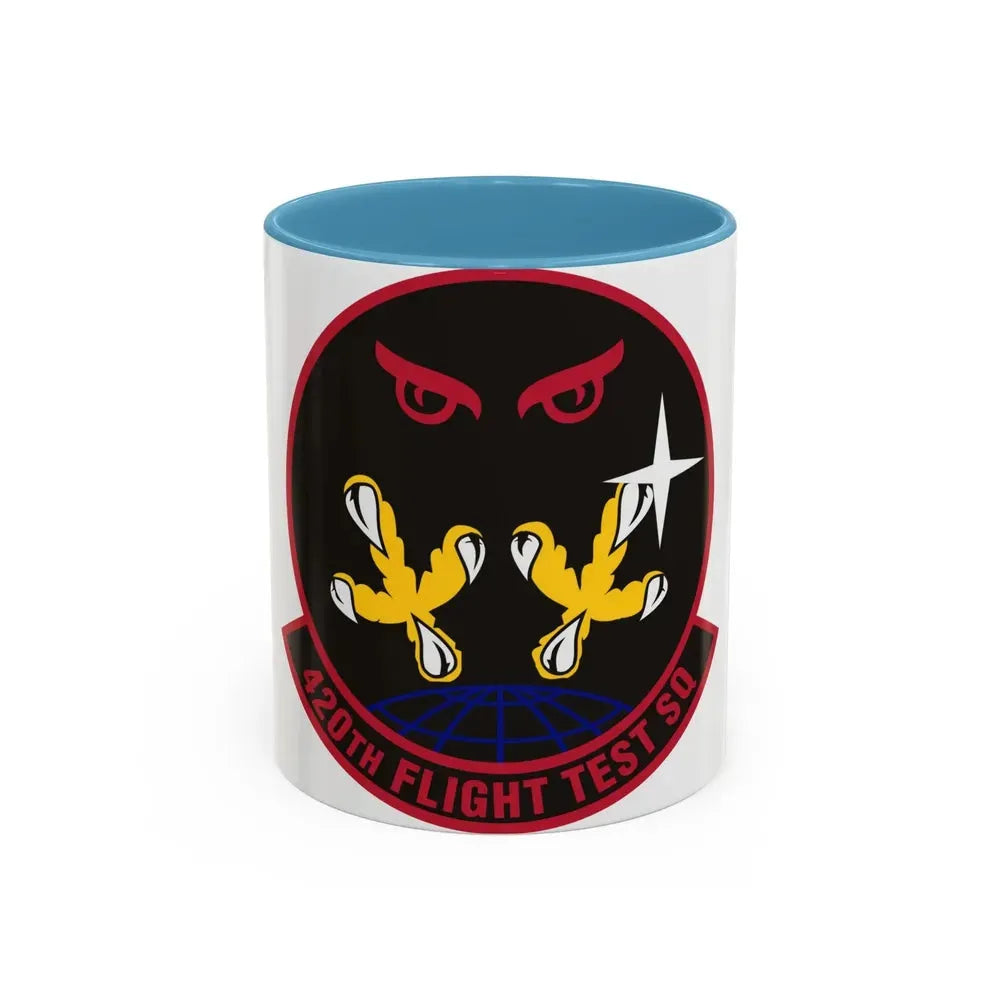 420 Flight Test Squdron AFMC (U.S. Air Force) Accent Coffee Mug 11oz Light Blue - Go Mug Yourself