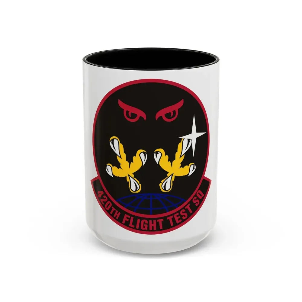 420 Flight Test Squdron AFMC (U.S. Air Force) Accent Coffee Mug 15oz Black - Go Mug Yourself