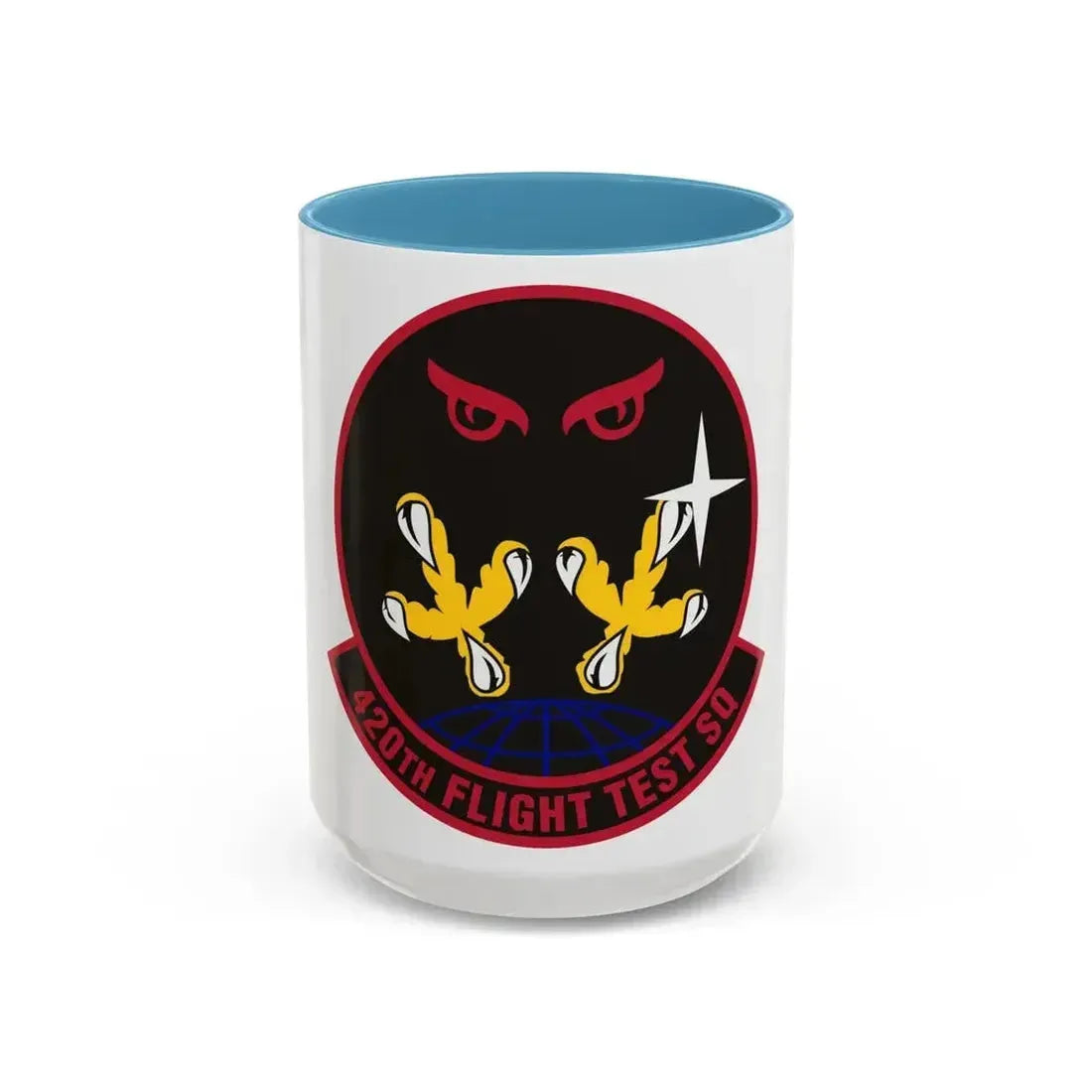 420 Flight Test Squdron AFMC (U.S. Air Force) Accent Coffee Mug 15oz Light Blue - Go Mug Yourself
