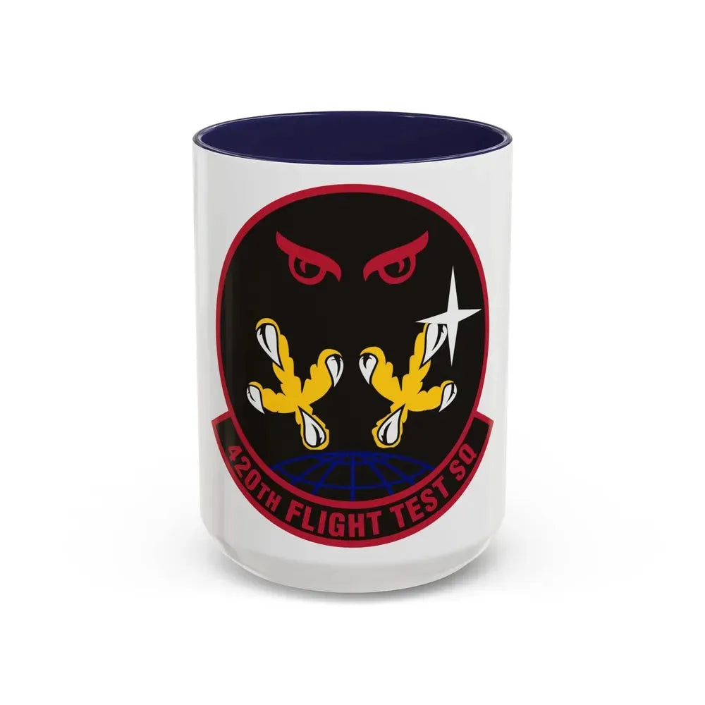 420 Flight Test Squdron AFMC (U.S. Air Force) Accent Coffee Mug 15oz Navy - Go Mug Yourself