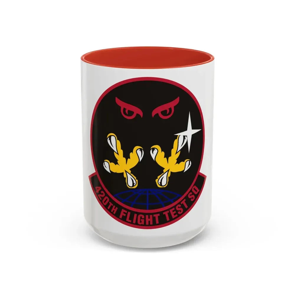 420 Flight Test Squdron AFMC (U.S. Air Force) Accent Coffee Mug 15oz Red - Go Mug Yourself