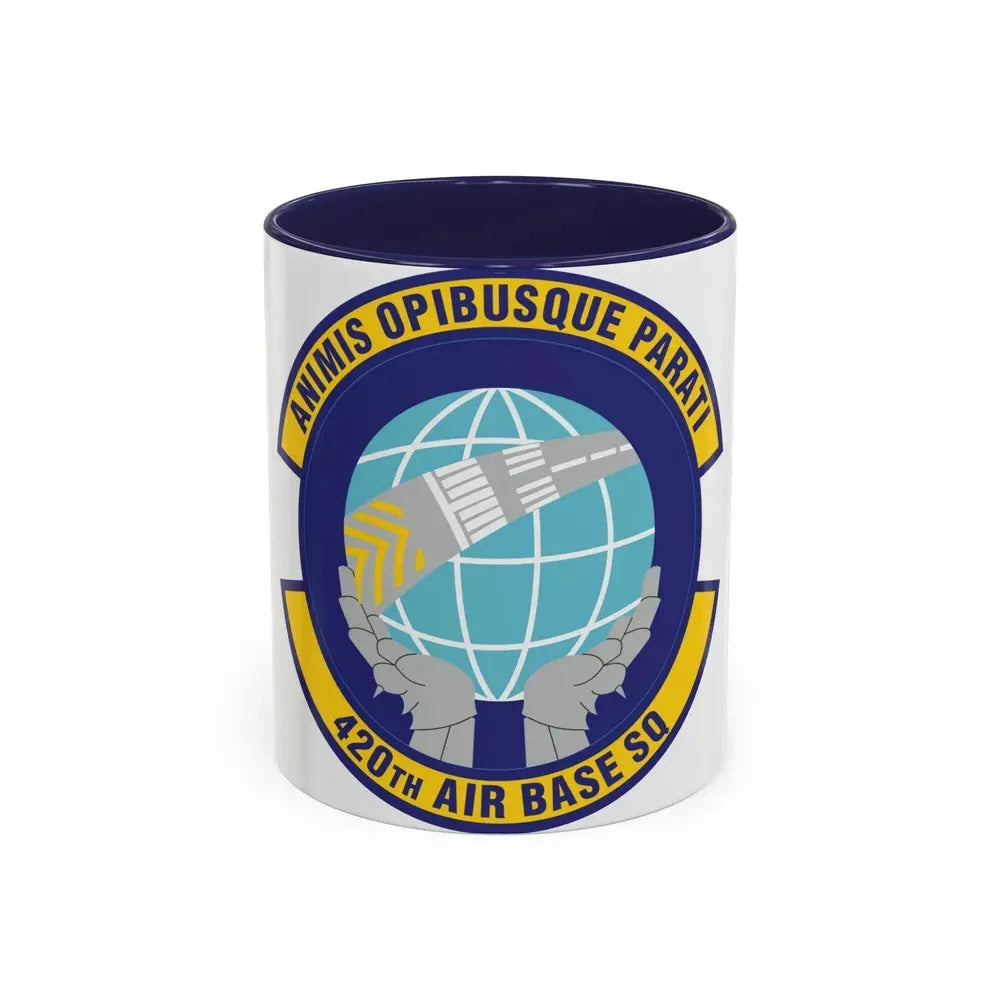 420th Air Base Squadron (U.S. Air Force) Accent Coffee Mug 11oz Navy - Go Mug Yourself