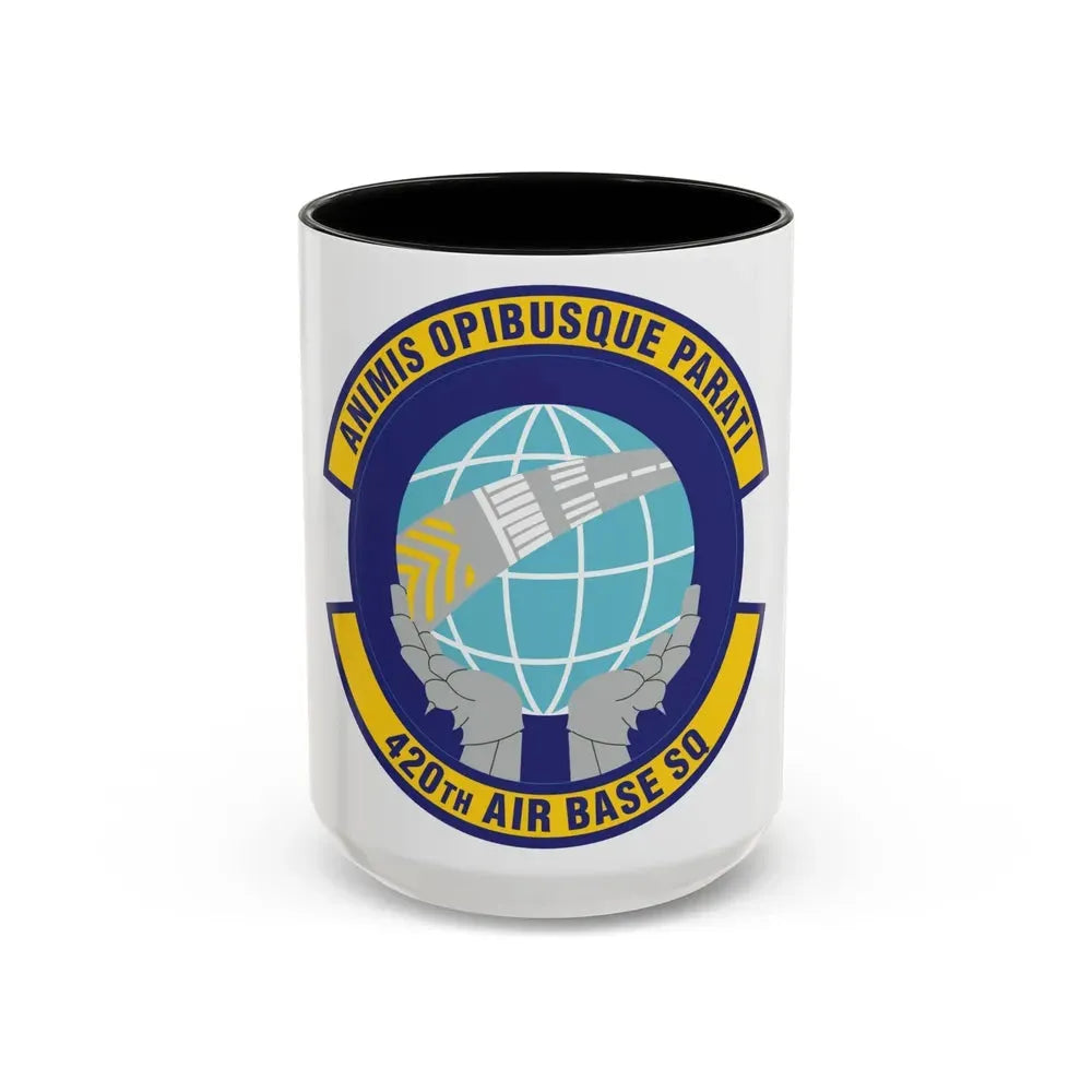 420th Air Base Squadron (U.S. Air Force) Accent Coffee Mug 15oz Black - Go Mug Yourself