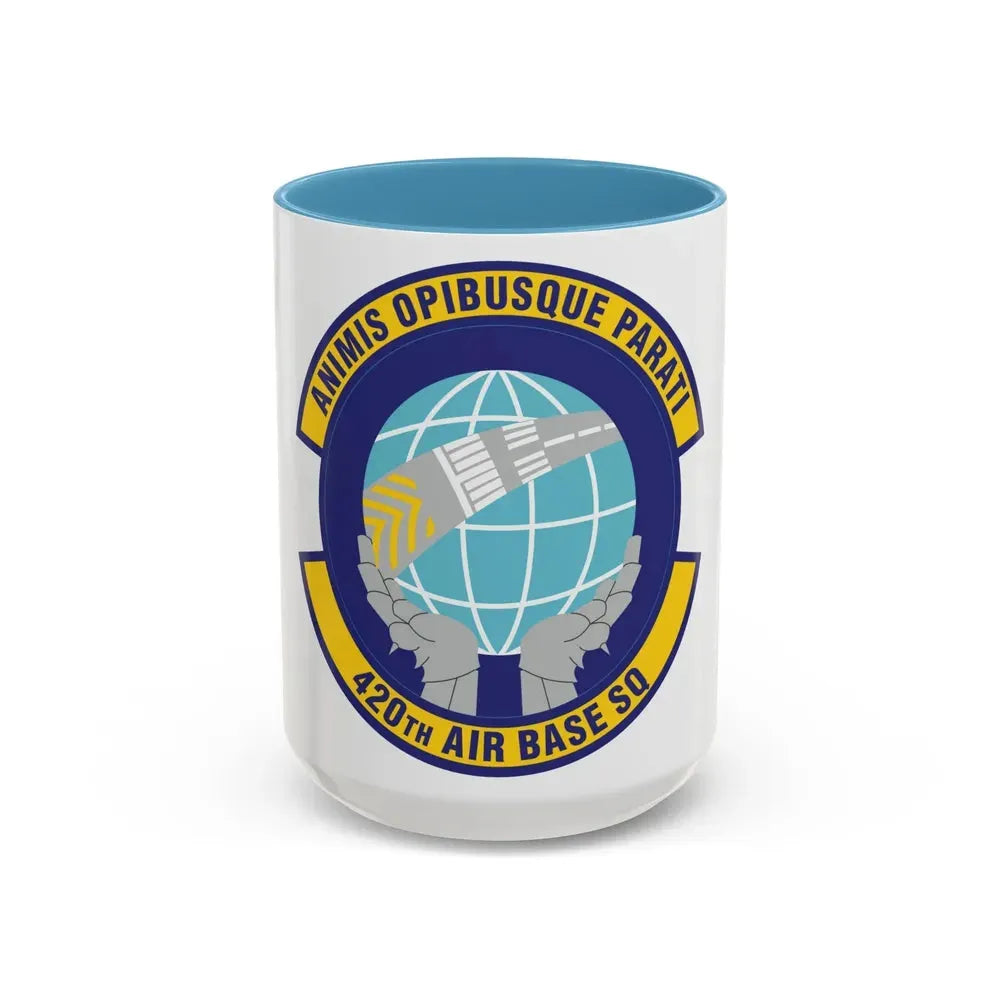 420th Air Base Squadron (U.S. Air Force) Accent Coffee Mug 15oz Light Blue - Go Mug Yourself