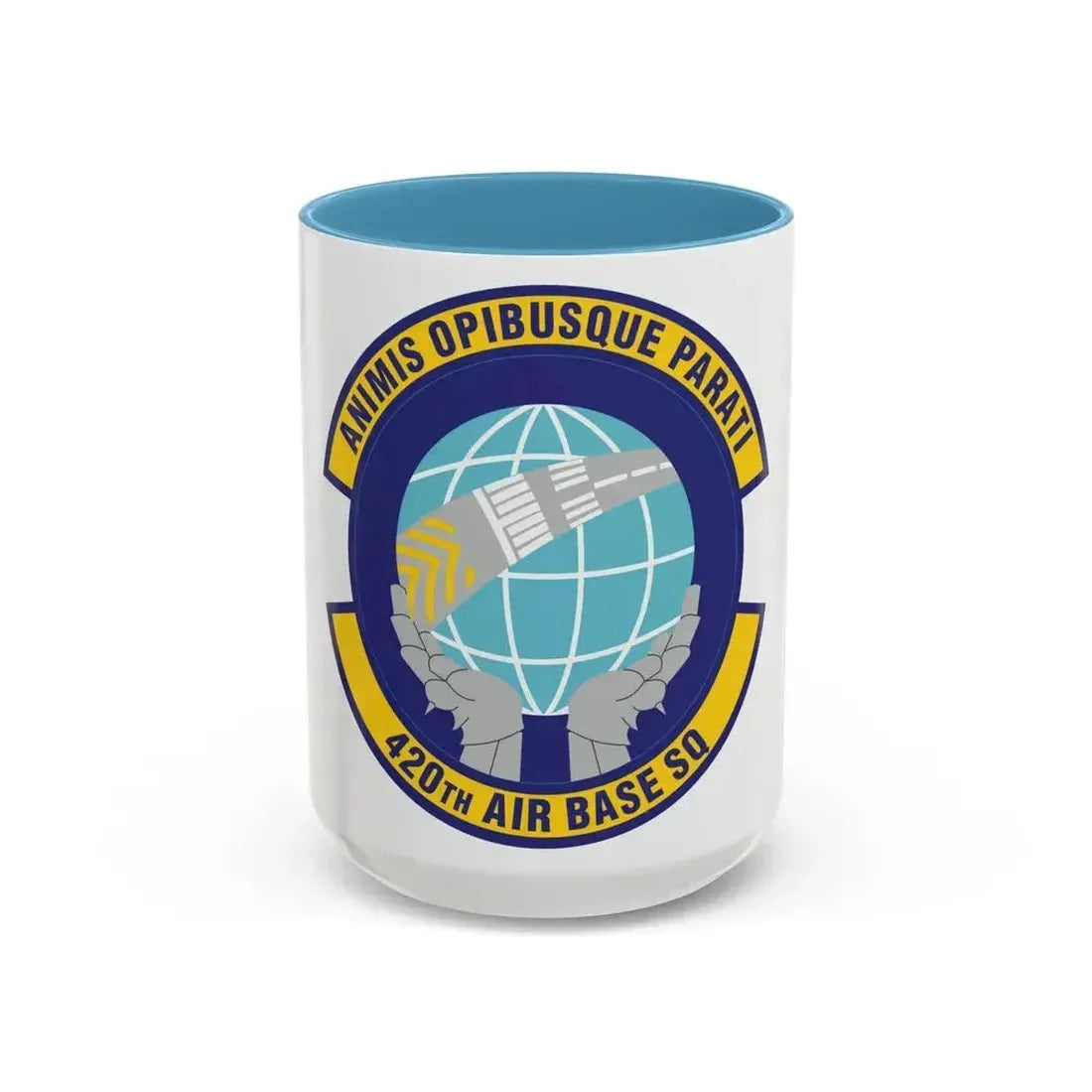420th Air Base Squadron (U.S. Air Force) Accent Coffee Mug 15oz Light Blue - Go Mug Yourself