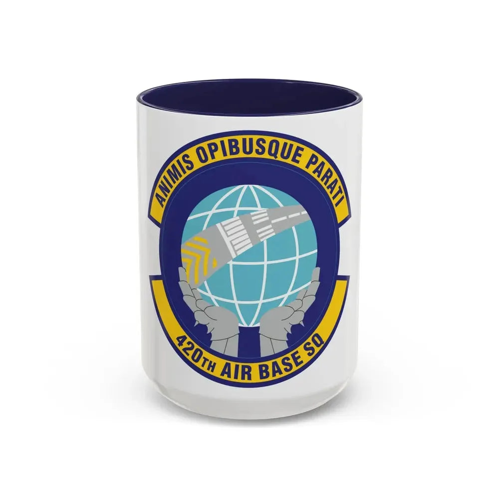 420th Air Base Squadron (U.S. Air Force) Accent Coffee Mug 15oz Navy - Go Mug Yourself