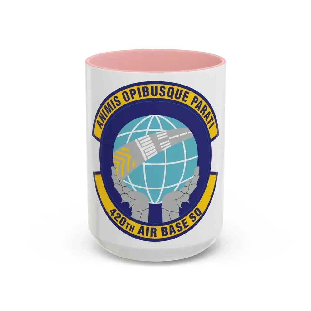 420th Air Base Squadron (U.S. Air Force) Accent Coffee Mug 15oz Pink - Go Mug Yourself