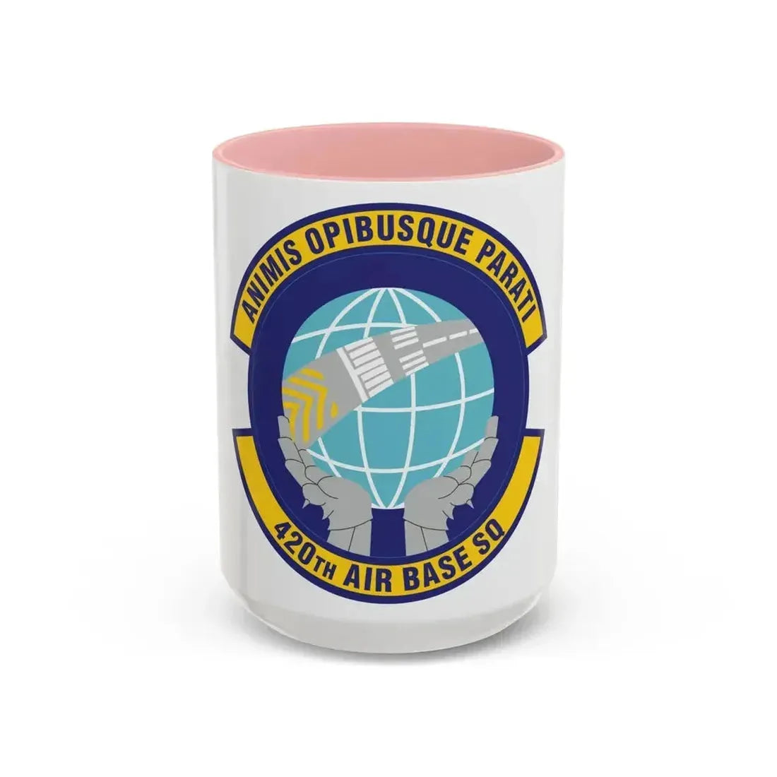 420th Air Base Squadron (U.S. Air Force) Accent Coffee Mug 15oz Pink - Go Mug Yourself