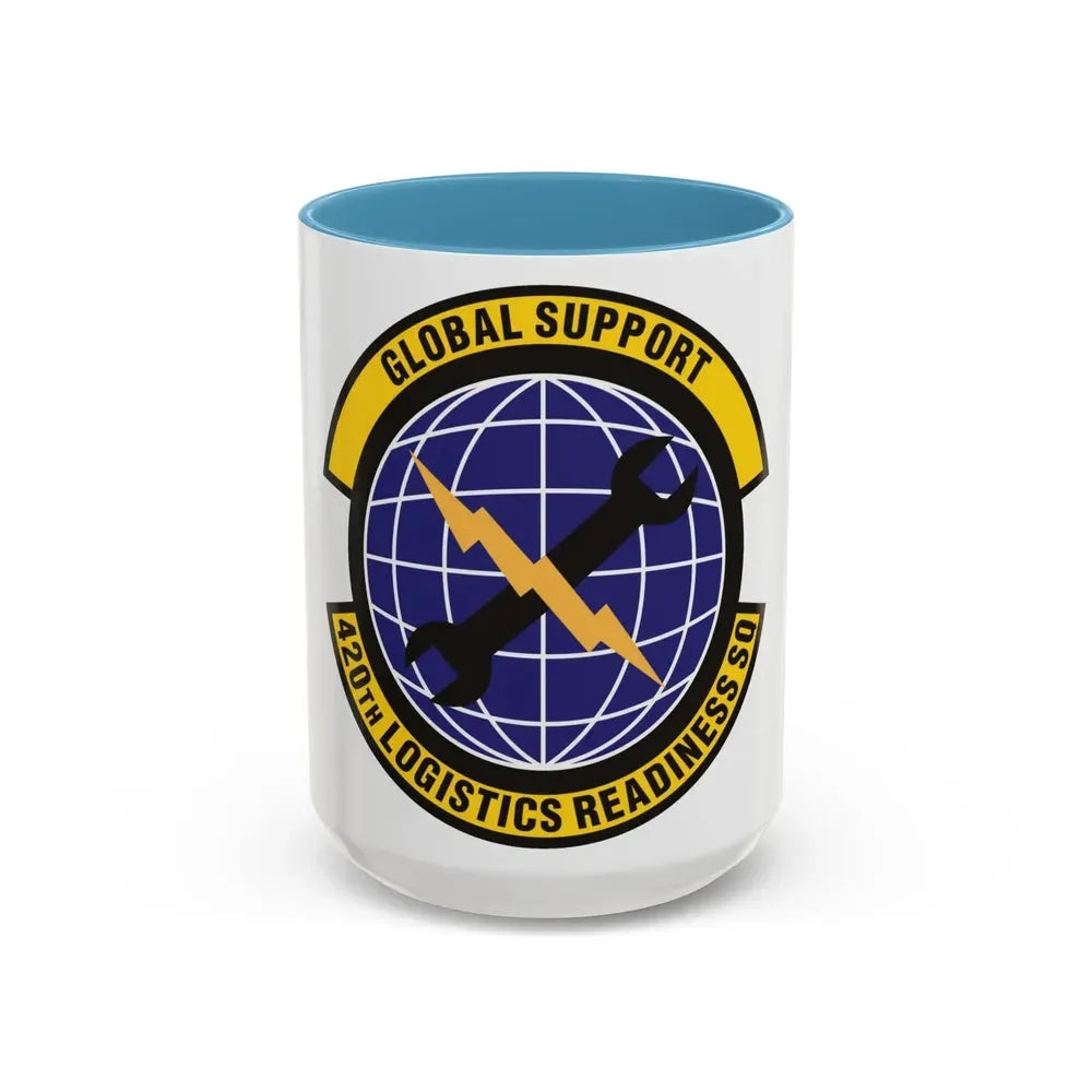 420th Logistics Readiness Squadron (U.S. Air Force) Accent Coffee Mug 15oz Light Blue - Go Mug Yourself