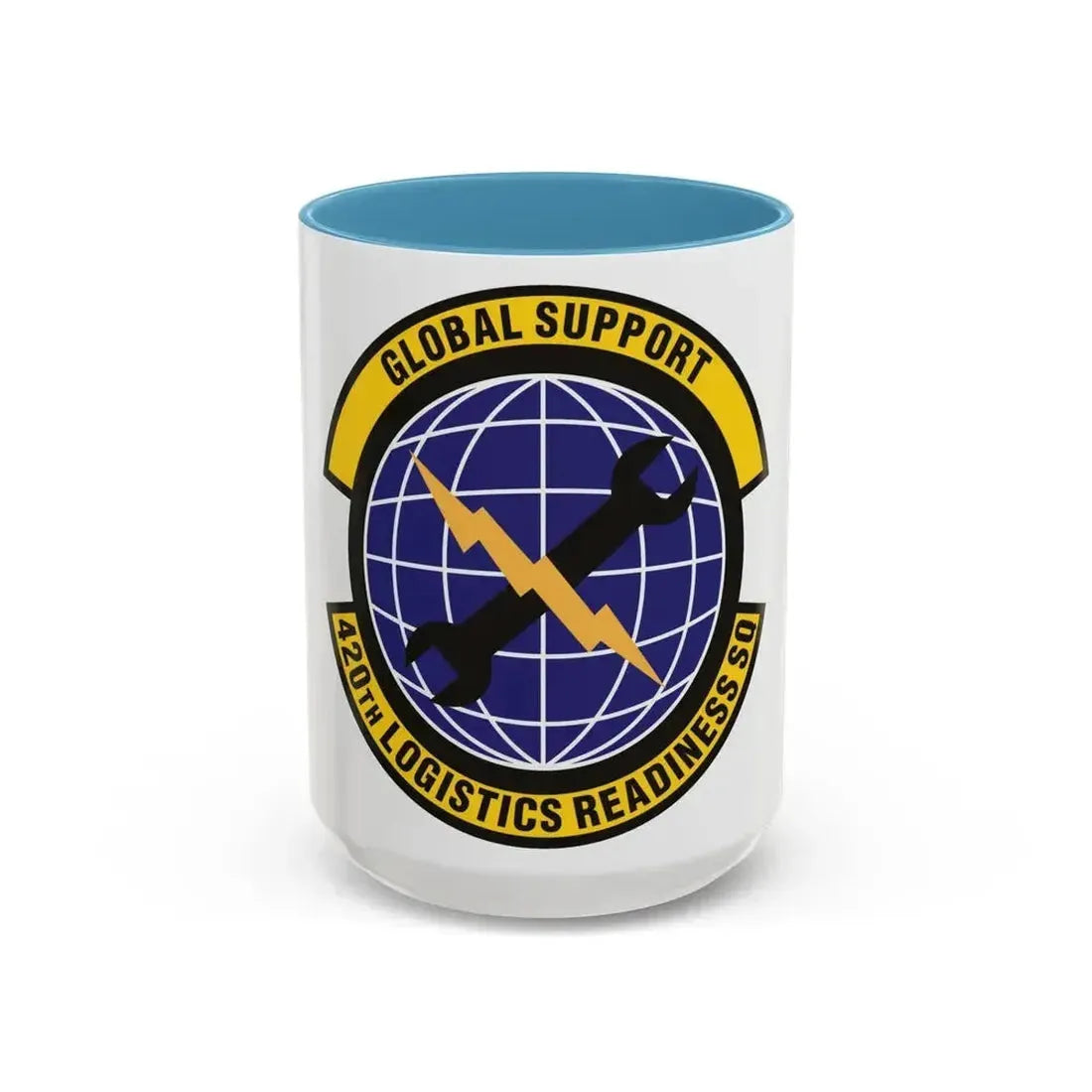 420th Logistics Readiness Squadron (U.S. Air Force) Accent Coffee Mug 15oz Light Blue - Go Mug Yourself
