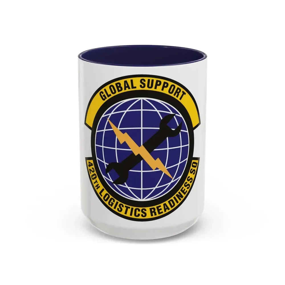 420th Logistics Readiness Squadron (U.S. Air Force) Accent Coffee Mug 15oz Navy - Go Mug Yourself