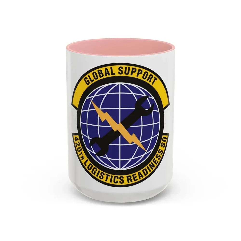 420th Logistics Readiness Squadron (U.S. Air Force) Accent Coffee Mug 15oz Pink - Go Mug Yourself