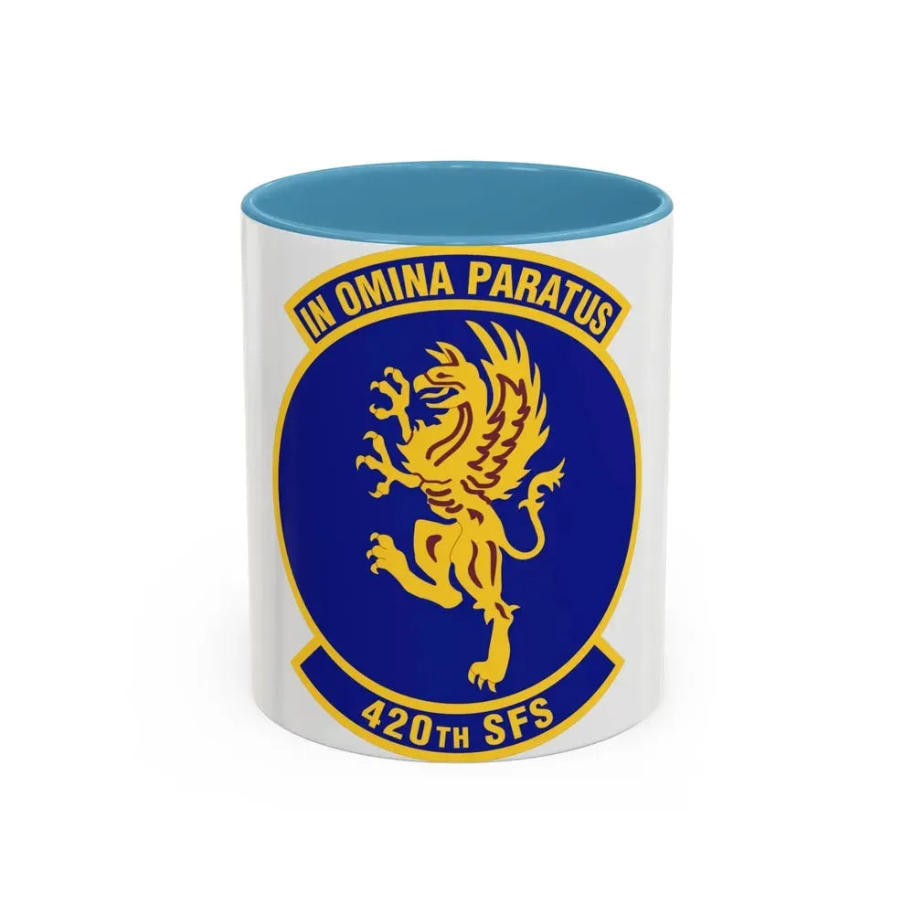 420th Security Forces Squadron (U.S. Air Force) Accent Coffee Mug 11oz Light Blue - Go Mug Yourself